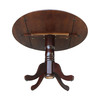 International Concepts Round Pedestal Table, 42 in W X 42 in L X 29.5 in H, Wood, Rich Mocha T15-42DP